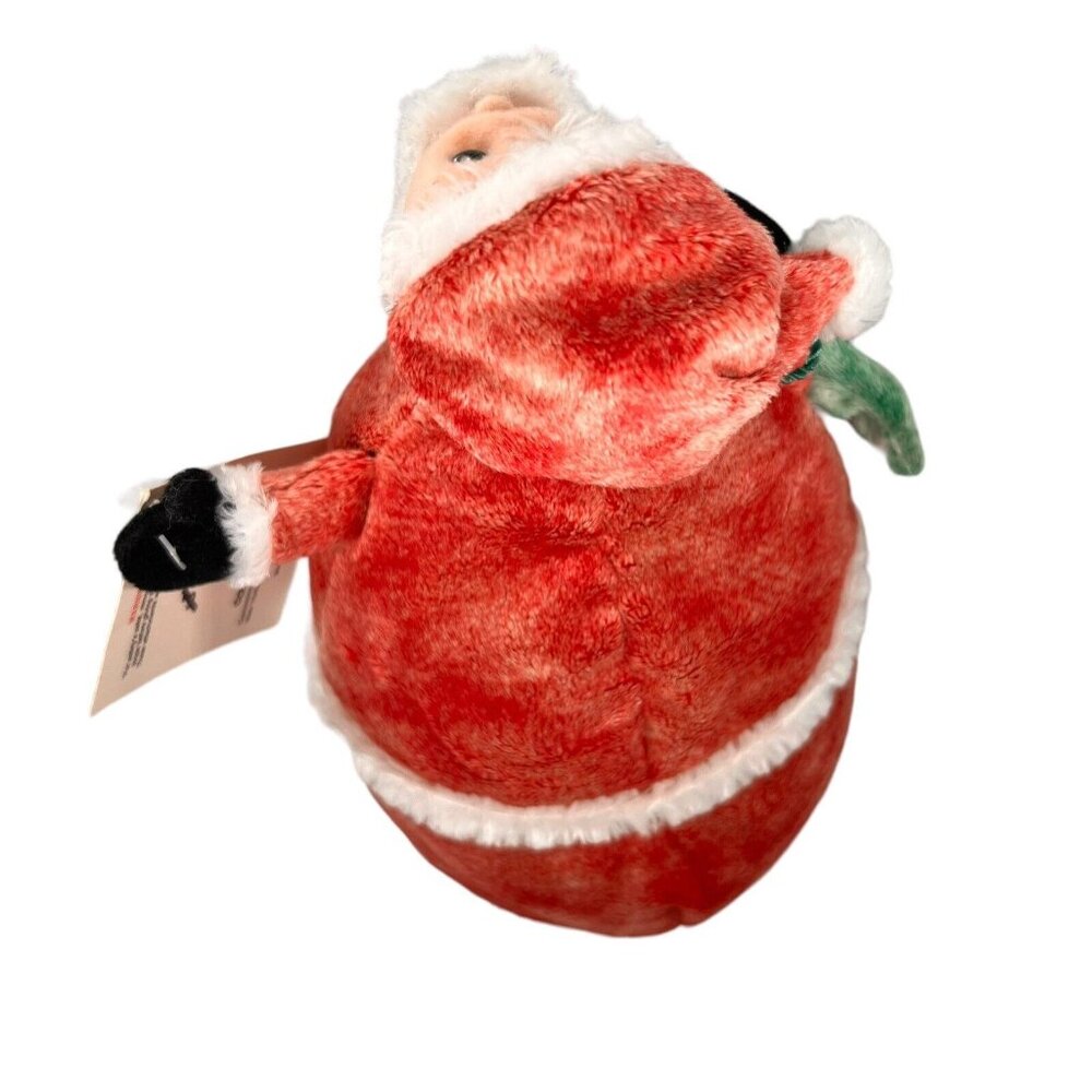 Commonwealth Plush 2001 Santa Claus Stuffed Plump Round Toy Sack Chubby Tags - Picture 4 of 10